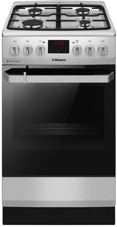 Комбиниран шпорет Hansa FCMX5825092, 4 горилници, рерна 65L, сребрена боја