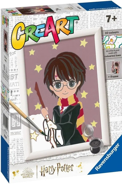 Lodër krijuese Ravensburger CreArt Harry Potter, set pikturo me numra, 13x18 cm, shumëngjyrëshe