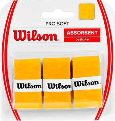 Overgrip tenisi Wilson Pro Soft WRZ4040GO, 3 copë në paketim, thith djersën, portokalli