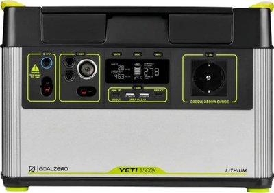 Stacion energjie portabël GoalZero Yeti 1500X, 2000W AC, bateri litium, gri me të zezë
