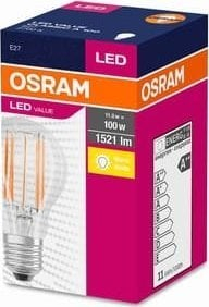 Llambë LED Ledvance E27 VALUE CL A FIL, 11W, 2700K, dritë e bardhë e ngrohtë