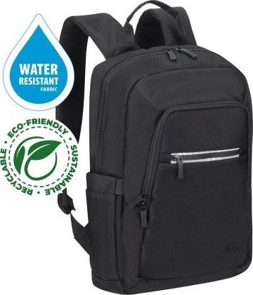 Çantë shpine RivaCase ECO Alpendorf 7523, 14", material rPET, e zezë