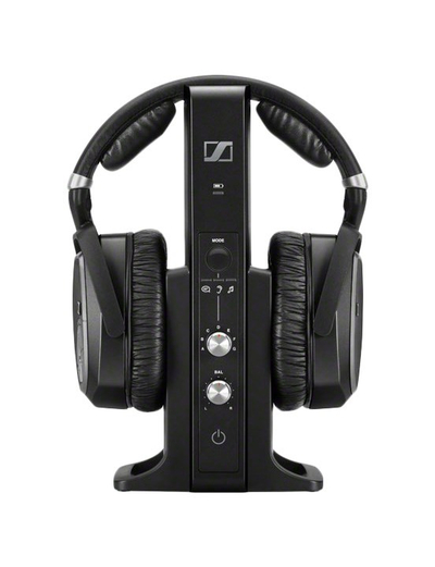 Безжични слушалки Sennheiser RS 195, систем со базна станица, реновирани, црни