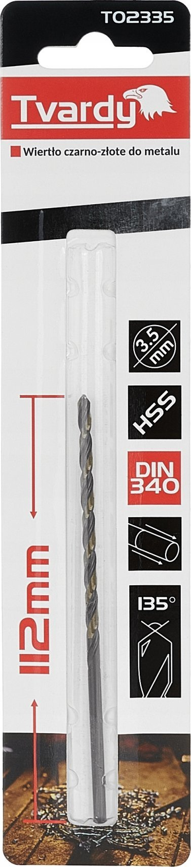 Freza metalike Tvardy Black Gold HSS M2, 3.5mm, e gjatë