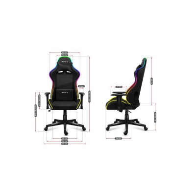 Karrige gaming Huzaro Force 6.3 RGB Mesh, shpina 180°, drita LED RGB, e zezë