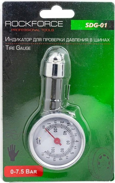Matës presjoni gomash Rockforce RF-SDG-01, 0-7.5 Bar, me dorë