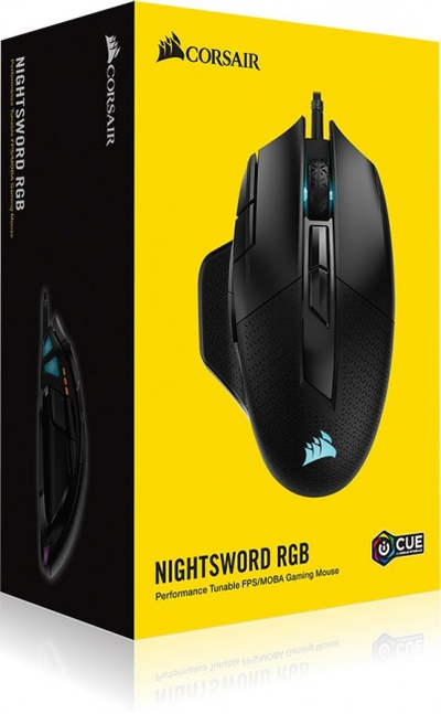 Mi gaming Corsair NIGHTSWORD RGB, me kabllo, 8 butona, i zi