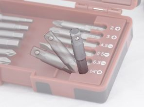 Set bit Kraftwerk Ergokraft Lang Bit Box 1/4"/ 50 mm, 24 copa