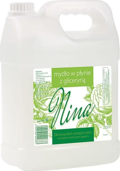 Sapun lëng Nina Glycerin, 5L, aromë florale, i bardhë