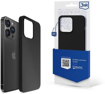 Këllëf telefoni 3MK Silicone Case për Apple iPhone 17 Pro, silikon, i zi