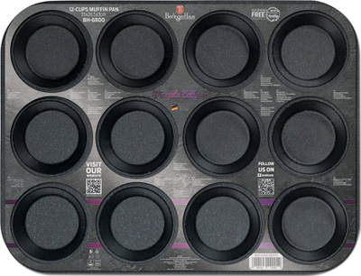 Tepsi muffin Berlinger Haus Purple Metallic Line, 12 vende, vjollcë metalike
