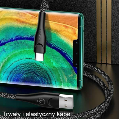 Kabllo USB Usams USB-A në USB-C, 3 m, 2A, e kuqe