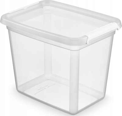 Kuti plastike organizuese Domotti, 20L, me kapak, transparente