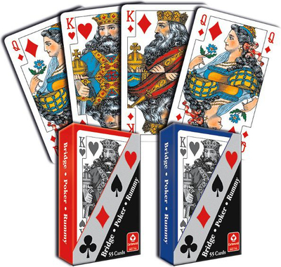 Karta loje Dondorf Playing Cards, 55 letra, kuqe ose blu
