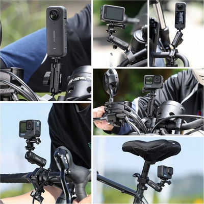 Mbajtëse biçiklete Ulanzi Magic Arm CM025, për GoPro dhe kamera, alumin, e zezë