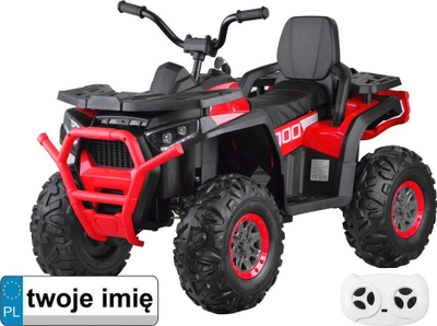Quad elektrik për kalamaj Jokomisiada 4x4, bateri 12V 10Ah, telekomandë për prindin, i kuq e zi