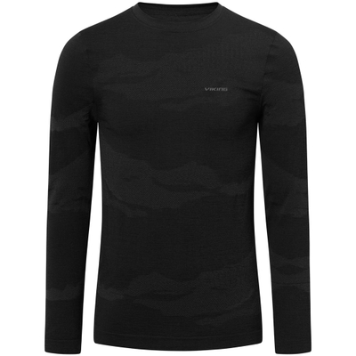 Bluzë termale Viking Gasher Longsleeve Merino për meshkuj, madhësia L, e zezë