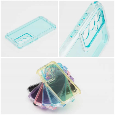 Mbulesë telefoni Matrix Clear Xiaomi Redmi Note 14 4G, transparente, korniza blu turquoise