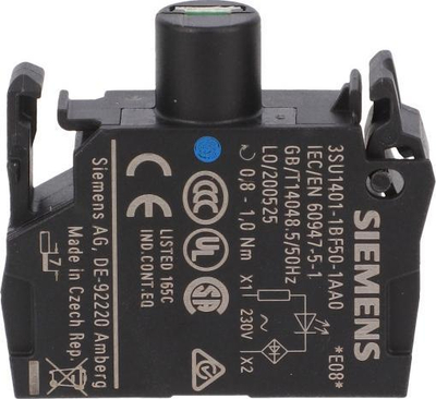 Mbajtës me LED Siemens 3SU1401-1BF50-1AA0, 230V AC, dritë blu
