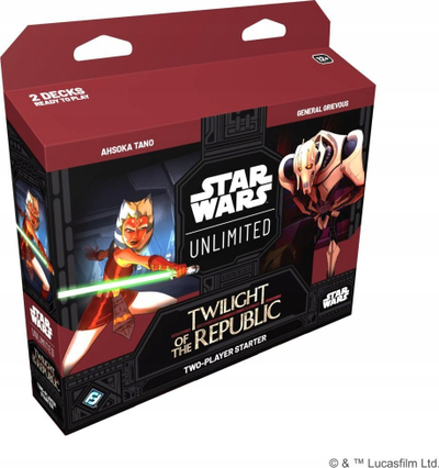 Set fillimi letra Fantasy Flight Games Star Wars Unlimited Twilight of the Republic, 2 kuverta, lojë me letra koleksionuese