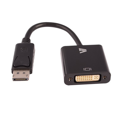 Adapter video V7, DisplayPort në DVI I, 1920x1200, i zi