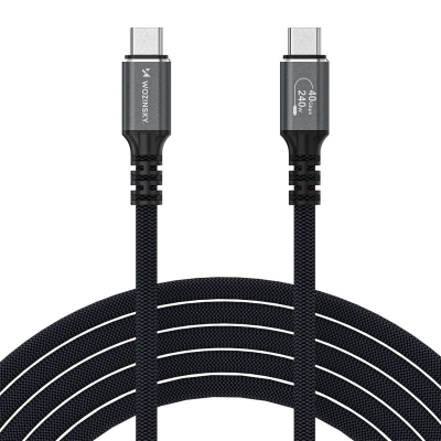 USB-C кабел Wozinsky WPS-UY41S Thunderbolt 4, 240W, 1m, црн