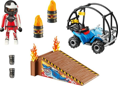 Set lodrash Playmobil Stunt Show 70820, quad me pull back, rampë me zjarr, shumëngjyrëshe
