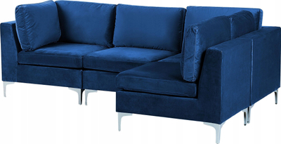 Divan qoshe Beliani Evja, 4 ulëse, modular, blu