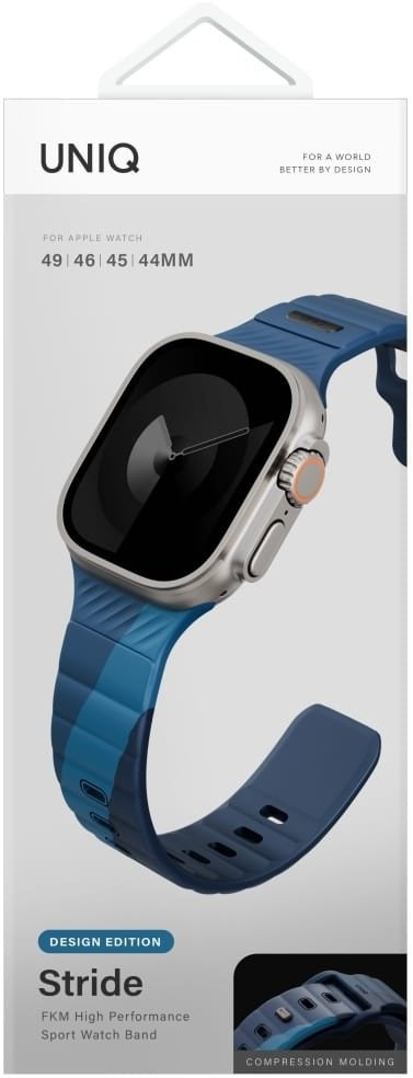 Каишка UNIQ Stride De Rubber за Apple Watch, 49/46/45/44 mm, FKM гума, Storm