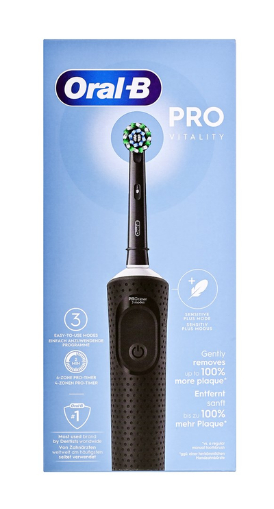 Furçë dhëmbësh elektrike Oral-B Vitality Pro Black, 3 mënyra larjeje, e zezë