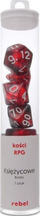 Komplet kockash RPG Rebel Kamienie Księżycowe, 7 copë, bordo