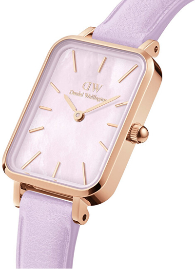 Ora Daniel Wellington Quadro Lavender Mop, 20mm, DW00100637, ngjyrë vjollcë