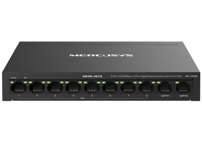 Switch rrjeti Mercusys MS110CMP, 8 porte PoE+ 10/100 Mbps, 2 porta Gigabit