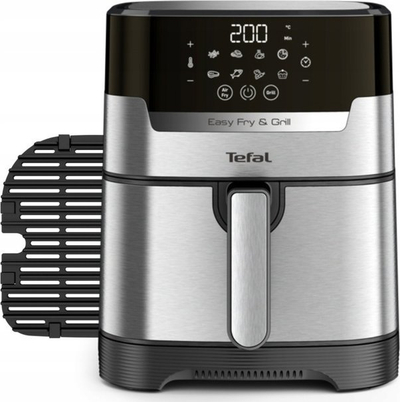 Fritezë me ajër Tefal Easy Fry Grill Deluxe EY505D, 4.2L, ekran digjital, inoks