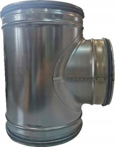 Tee ventilimi SpiroFlex DN 200, 90°, llamarinë çeliku e galvanizuar, gri metalike