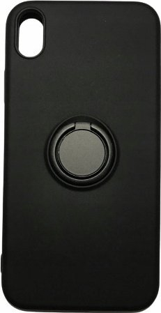 Futrollë telefoni OEM Silicon Ring për iPhone XR, TPU, me unazë, e zezë