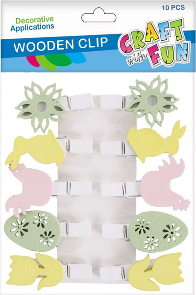 Kapëse dekori prej druri Craft with Fun Spring, shumëngjyrëshe