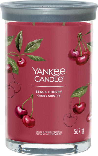 Qiri aromatik Yankee Candle Black Cherry, 567g, erë qershie, i kuq