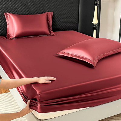 Set çarçafësh sateni Multitex Exclusive TM0217_32A, 140x200 cm, 70x90 cm, ngjyrë bordo