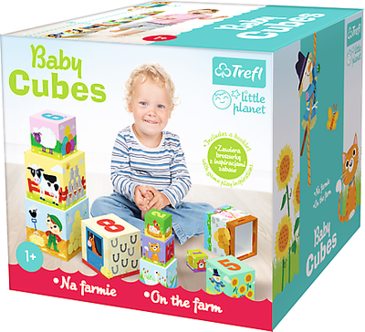 Lodër set me kube Trefl Little Planet Trefl, 10 kube, shumëngjyrësh