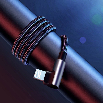 Kabllo USB C në Lightning Ugreen MFi, 1.5m, kënd i djathtë, e zezë