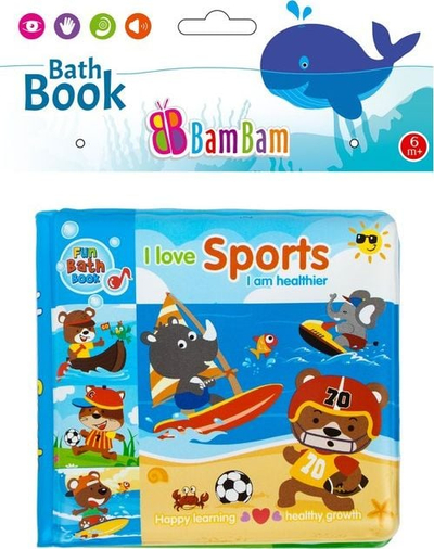 Libër banje për kalamoj Bam-Bam Bath Book Sports, 6m+, shumëngjyrësh