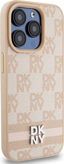 Mbulesë telefoni DKNY DKHCP15LPCPTSSP për iPhone 15 Pro 6.1", hardcase lëkurë, rozë