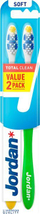 Set furça dhëmbësh Jordan Total Clean, 2 copë, të gjelbër/të verdhë
