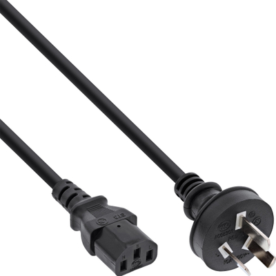 Kabllo rryme InLine Power Cable, 5m, prizë kineze në IEC C13, i zi