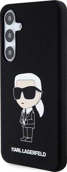 Kapak telefoni Karl Lagerfeld Ikonik NFT Liquid Silicone për Samsung Galaxy S24, cover mbrapa, i zi
