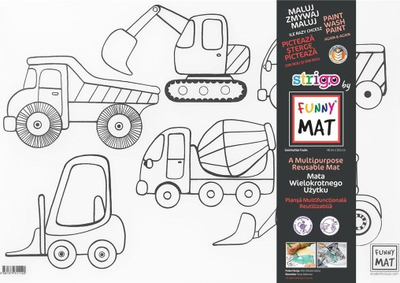 Nënpjatë FunnyMat Reusable Coloring, silikon, 48 x 33.5 cm, e bardhë