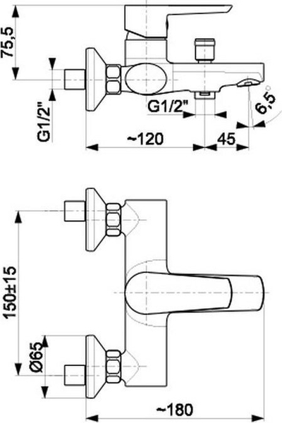 Rubinet vaska KFA NARVA 5224-010-81, mur, i zi mat