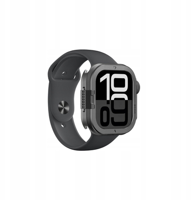 Mbrojtëse metalike AmazingThing Titan Pro për Apple Watch 11 46mm, aliazh alumini, e zezë