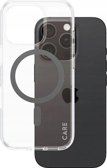 Kuti mbrojtëse PanzerGlass 0 CARE Flagship, MagSafe, për iPhone 16 Pro, transparente me kornizë e zezë